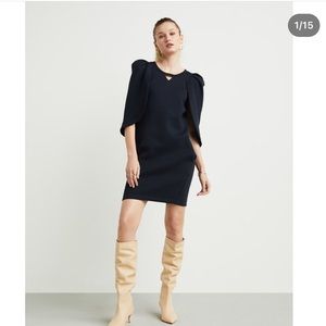 Terry-Knit Cape Dress